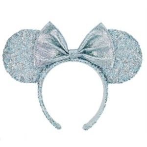Disney Parks Teal Frozen Arendelle Aqua Minnie Mouse Ears Sequin Headband NEW
